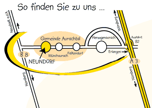 Anfahrt zur Pension im Aurachtal